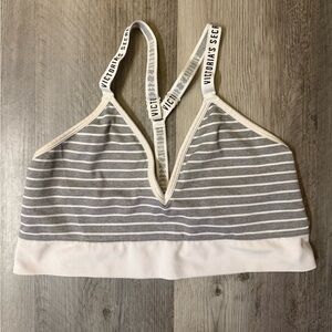 Victoria's Secret Striped Gray and White Bralette